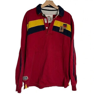Vintage Joules clothing mountain‎ sports XL red blue yellow rugby long sleeve